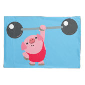 Housse D'oreillers Cartoon de levage de poids mignon (Dos)