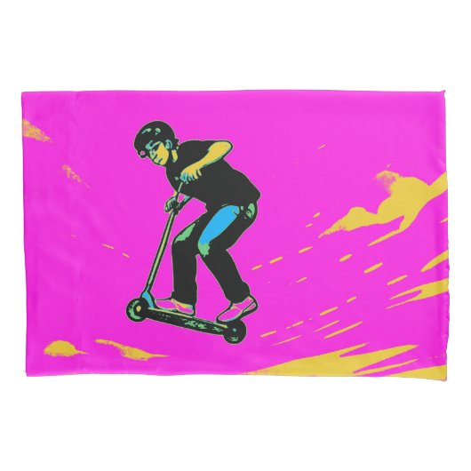 Housse D'oreillers Cascade à haute volée - Cavalier de scooter (devant)
