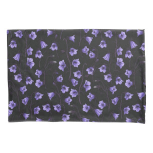 Housse D'oreillers Cellules bleues de minuit, cloches, Bellflowers