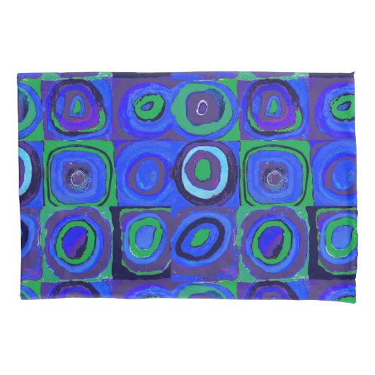 Housse D'oreillers Cercle Carré Kandinsky Farbstudie Blue Quadrate (devant)