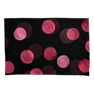 Housse D'oreillers Cercles d'aquarelle Motif Arrière - plan noir