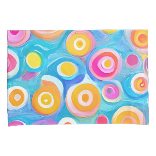 Housse D'oreillers Cercles d'art Abstraits Couleurs vives Nom personn (devant-Droit)