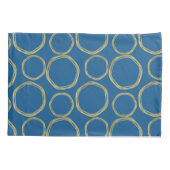Housse D'oreillers Cercles d'or et Bleu clair Moderne tendance (Dos)