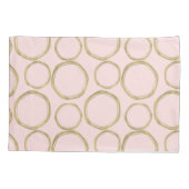 Housse D'oreillers Cercles dorés et rose timide Moderne Tendance Mod (Dos)