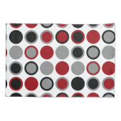 Housse D'oreillers Cercles rouges, noirs et gris (Dos)