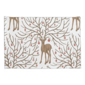 Housse D'oreillers Cerf de Noël sur fond blanc (Dos-Droit)