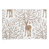 Housse D'oreillers Cerf de Noël sur fond blanc (devant-Droit)