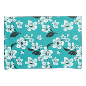HOUSSE D'OREILLERS CERISIER FLEURI - SAKURA (TURQUOISE) (devant-Droit)