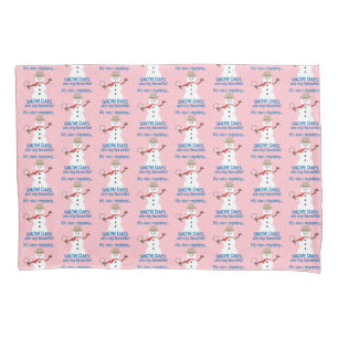 Housse D'oreillers C'est NOw Mystery Detective Snowman Pink