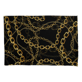 Housse D'oreillers Chaîne dorée transparente, motif élégante.