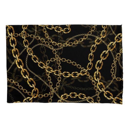 Housse D'oreillers Chaîne dorée transparente, motif élégante. (devant)