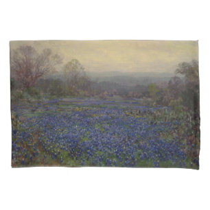 Housse D'oreillers Champ de fleurs de bleuets (paysage rural)