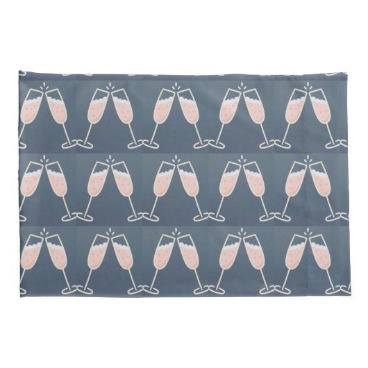 HOUSSE D'OREILLERS ***CHAMPAGNE TOAST*** PAIRE COQUE COUSSIN (Dos-Droit)