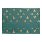 Housse D'oreillers Champignons de nom personnalisé sur vert (Dos)