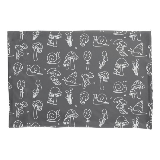 Housse D'oreillers Champignons et escargots Pillowcase (devant)