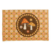 Housse D'oreillers Champignons et fleurs doux rétro (devant-Droit)