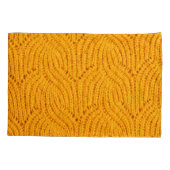 Housse D'oreillers Chandail en tricot orange, arrière - plan texturé. (Dos)