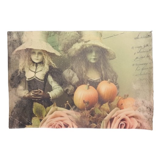 Housse D'oreillers Chariot Halloween vintage (1) (devant-gauche)