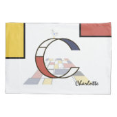 Housse D'oreillers Charmant Neoplasticisme Art Monogramme. Lettre C (Dos)
