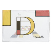 Housse D'oreillers Charmant Neoplasticisme Art Monogramme. Lettre D (Dos)