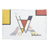 Housse D'oreillers Charmant Neoplasticisme Art Monogramme. Lettre V (Dos)