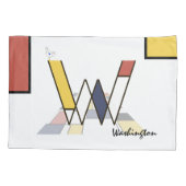 Housse D'oreillers Charmant Neoplasticisme Art Monogramme. Lettre W (Dos)