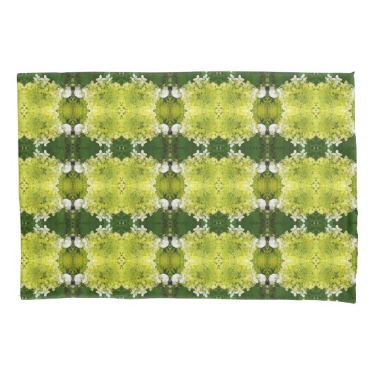 Housse D'oreillers Chartreuse Vert Abstrait Hydrangea Blooms Motif (devant)
