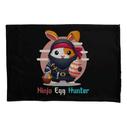 Housse D'oreillers Chasseur d'oeufs de Ninja (devant)