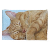 Housse D'oreillers Chat à gingembre couché (Dos)