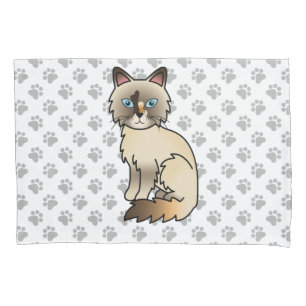 Housse D'oreillers Chat Birman écaille de tortue / Ragdoll mignon & p