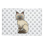 Housse D'oreillers Chat Birman / Ragdoll Point Chocolat & Pattes Mign (Dos)