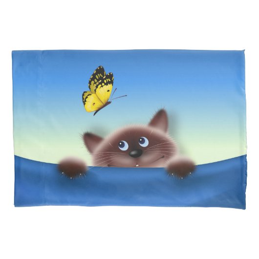 Housse D'oreillers Chat en poche (devant)