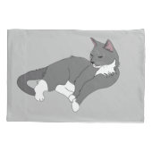 Housse D'oreillers Chat gris et blanc Tuxedo (Dos)