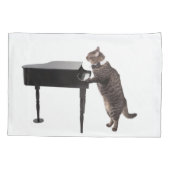 Housse D'oreillers Chat Jouer Piano (Dos)