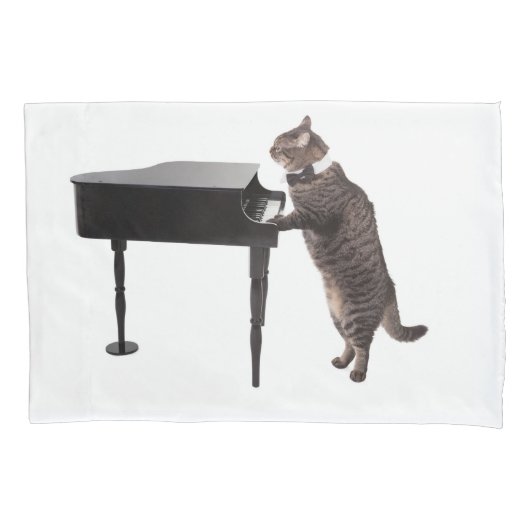 Housse D'oreillers Chat Jouer Piano (devant)