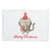 Housse D'oreillers Chat mignon de Noël (Dos)