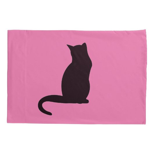 HOUSSE D'OREILLERS CHAT NOIR (Dos)