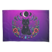 Housse D'oreillers Chat Noir Céleste Mystique Violet Rose (devant)
