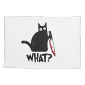 Housse D'oreillers Chat Qu'est-ce que_ Drôle Chat Noir (Dos)