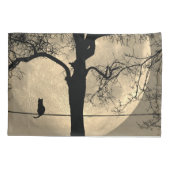 Housse D'oreillers Chat sur une Pleine lune de fil (Dos)