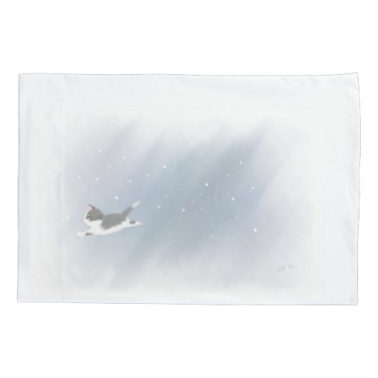 Housse D'oreillers Chaton à neige (Dos)