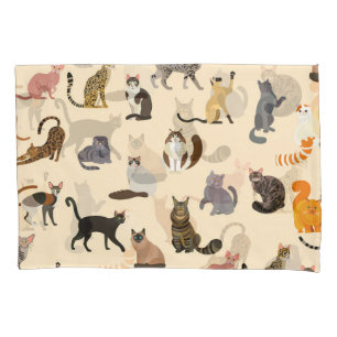 Housse D'oreillers Chats colorés : Différentes races Motif
