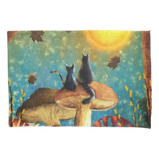 Housse D'oreillers Chats de champignons (devant)
