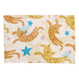 Housse D'oreillers Chats et étoiles de Whimsical : Motif de mode pour