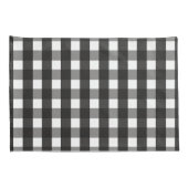 HOUSSE D'OREILLERS CHECK DE GINGHAM NOIR ET BLANC (Dos-Droit)