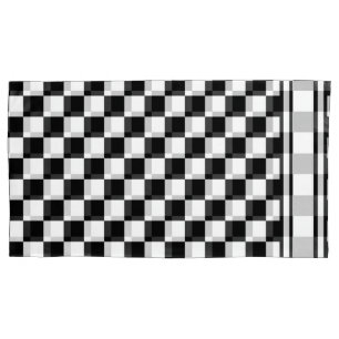 Housse D'oreillers Checkered classique je saigne emballant le blanc