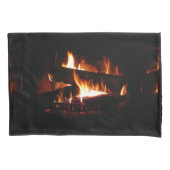 Housse D'oreillers Cheminée Chaleureuse Photographie de scène hiverna (devant)