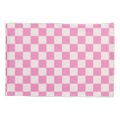 Housse D'oreillers Chèque rose, Motif en damier, À damiers (Dos)