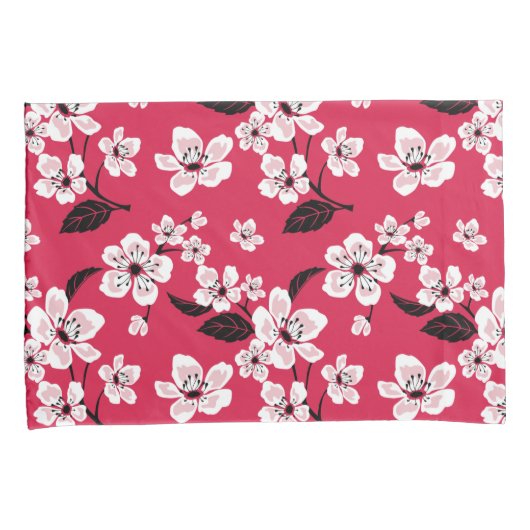 HOUSSE D'OREILLERS CHERRY BLOSSOM - SAKURA (ROUGE) (devant-Droit)