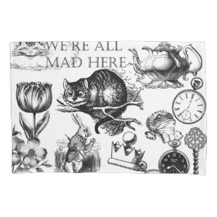 Housse D'oreillers cheshire cat classique alice dans l'art du pays de